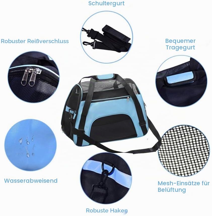 DONYER POWER Tragetasche für Haustiere mit weichen Seiten, für Hunde und Katzen, bequem, von Flugges
