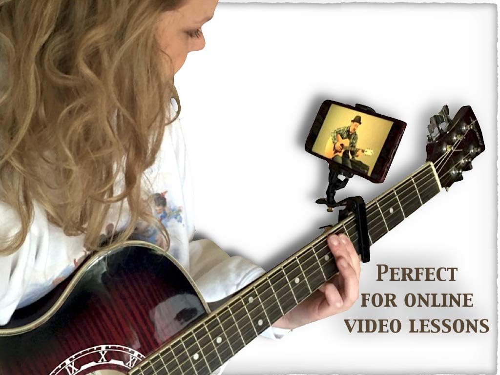 Smartphone-Gitarrenkapodaster, kompatibel mit Android und iPhone, Kopfplatten-Halsklemme, I-Po Handy
