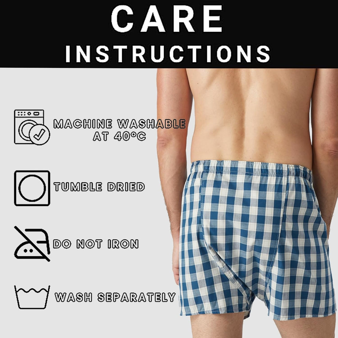 5Mayi Mens Boxers Shorts Multipack Woven Mens Underwear Pack Cotton Plaid Men's Boxers, S F: Kariert