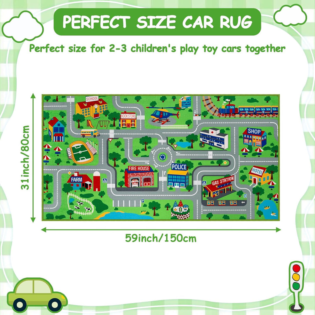 Capslpad Automatte für Kinder, 80x150 cm, Stadt- und Strassenmotiv, rutschfest, interaktiv, Spielzim