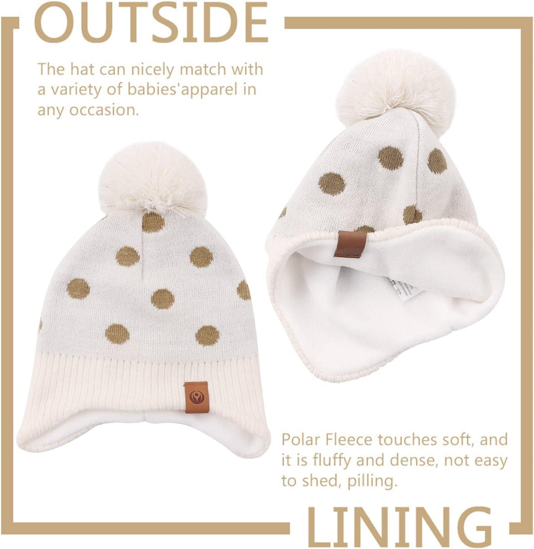 XIAOHAWANG Baby Strickmütze Winter Babymütze Junge Warme Kindermütze Junge Beanie Mütze Dicke Winter