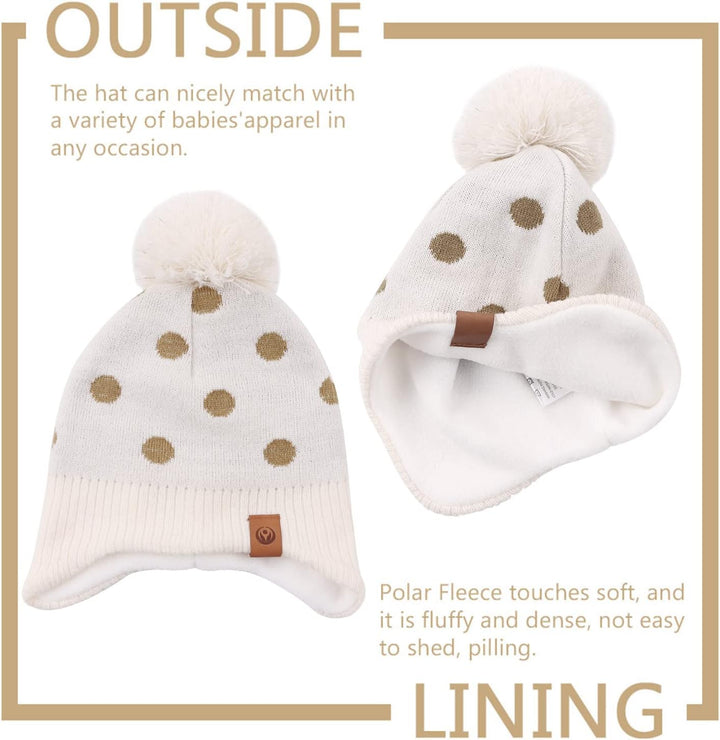 XIAOHAWANG Baby Strickmütze Winter Babymütze Junge Warme Kindermütze Junge Beanie Mütze Dicke Winter