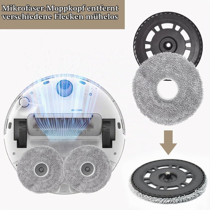 2 Mopptücher mit 2 Ersatzhalterung Wischplatten für Dreame L10S Pro Ultra Heat/L10S Ultra Gen 2/L20