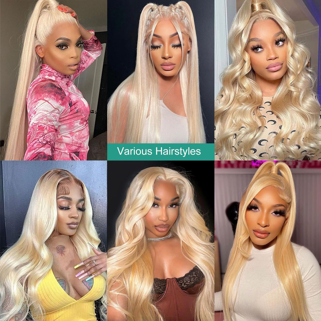 613 Blond Echthaar Perücke 13x4 Lace Frontal Wig Human Hair Perücke Blond Pre Plucked with Baby Hair