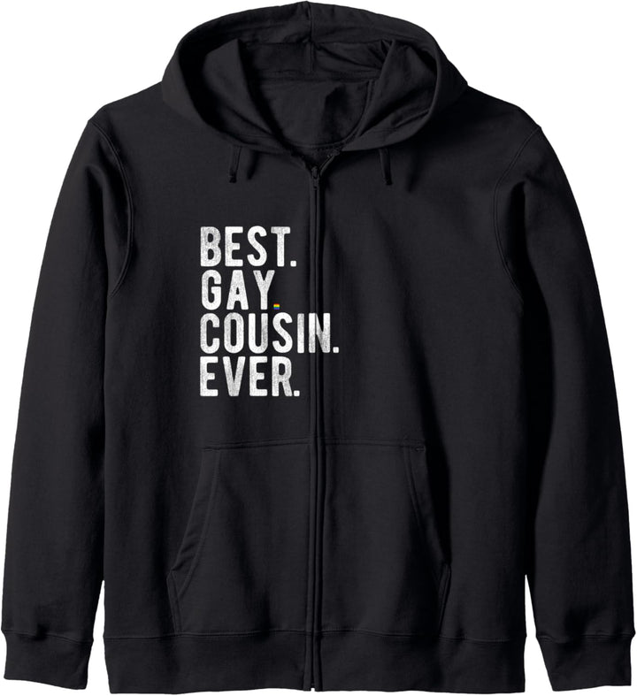 Best Gay Cousin Ever Rainbow Dot Funny LGBT Pride Gift Kapuzenjacke