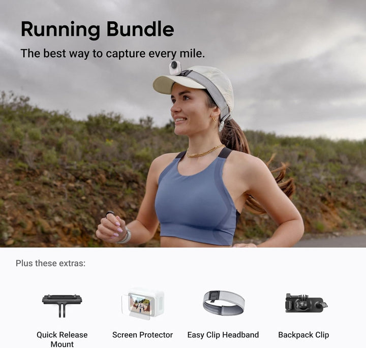 Insta360 GO Ultra Lauf-Bundle Polarweiss - freihändige 4K Mini-Cam, leicht & mobil, top bei wenig Li