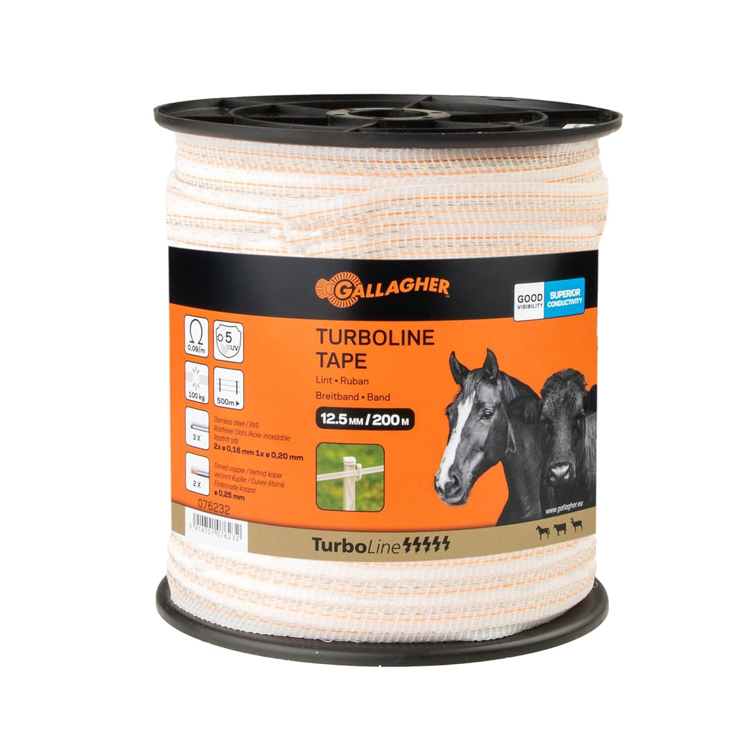 200 m/12,5 mm Gallagher Weidezaunband TurboLine (weiss)