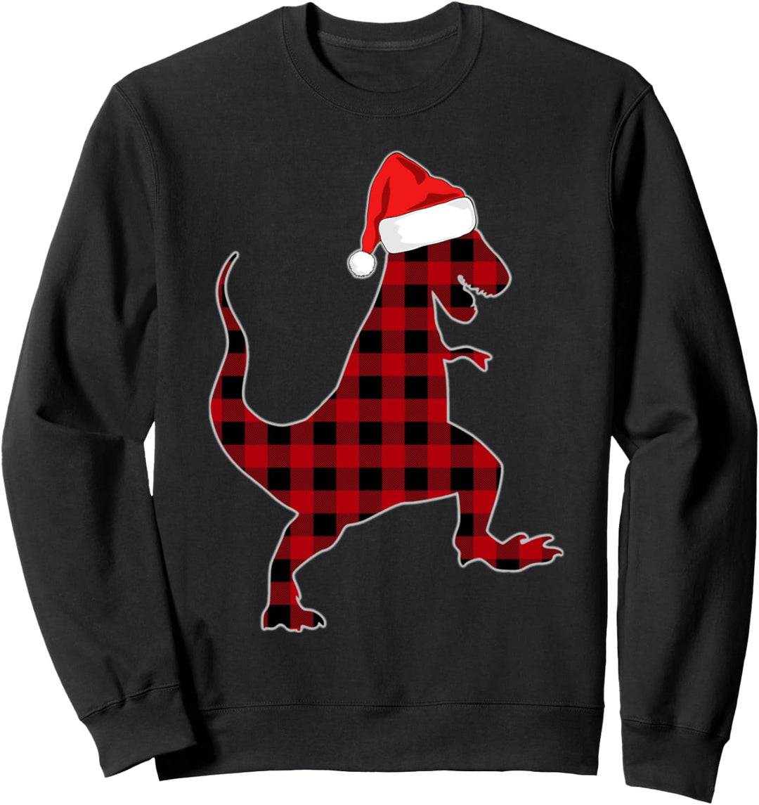 Rot Plaid T-Rex Lover Weihnachten Schlafanzug Dinosaurier Sweatshirt