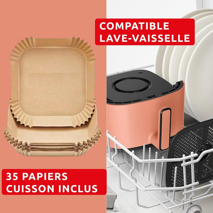 Moulinex Easy Fry Pop Terracotta 5 l, Air Fryer, bis zu 6 Personen, 10 intuitive Programme, digitale