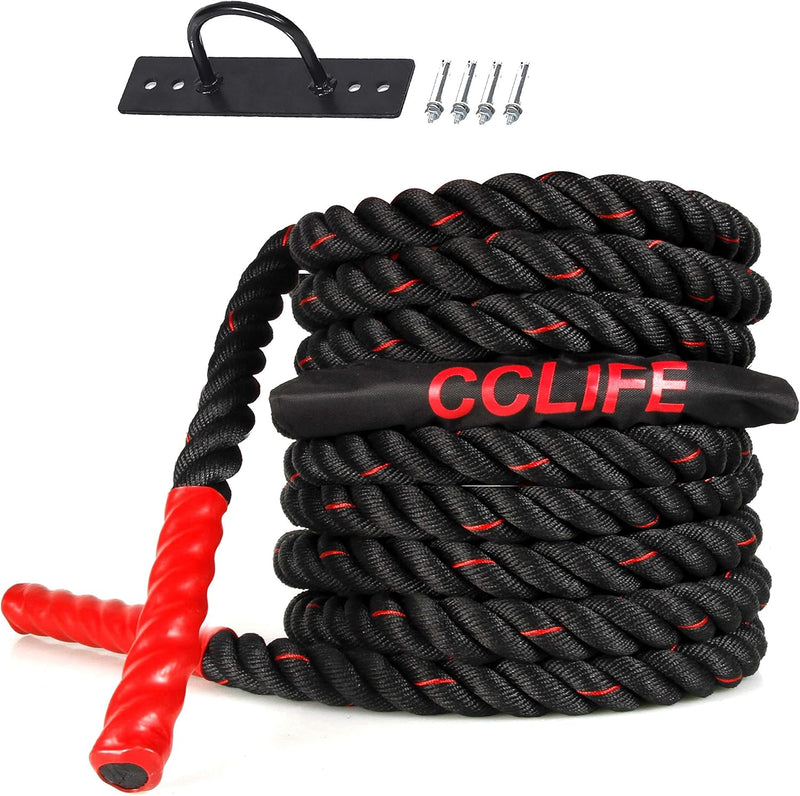 CCLIFE Battle Ropes Schlachtseil 9m 12m 15m Ø38mm Fitnesse Sport Tau Trainingsseil Fitnessseil Sport