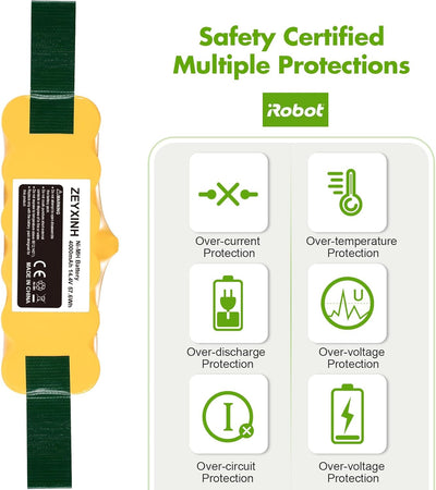 ZEYXINH Akku für iRobot Roomba, 14.4V 4000mAh NI-Mh Ersatzakku für Roomba 500 600 700 800 Serie 510