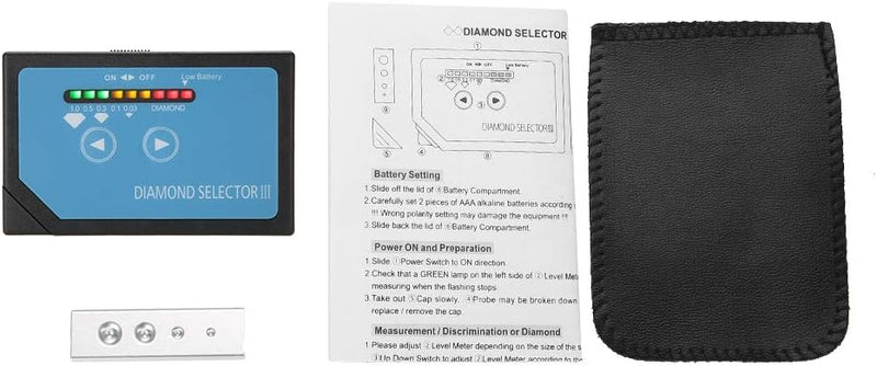 Diamant-Tester, praktisches tragbares Schmucktestwerkzeug Diamond Selector III mit LED-Anzeige für A