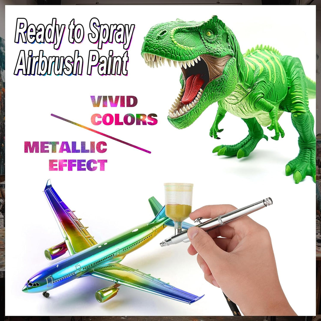 Airbrush-Farbe, 20 Farben, Acryl-Luftpinsel-Set, blickdichte und neon Farben, Perlenfarben, für Anfä