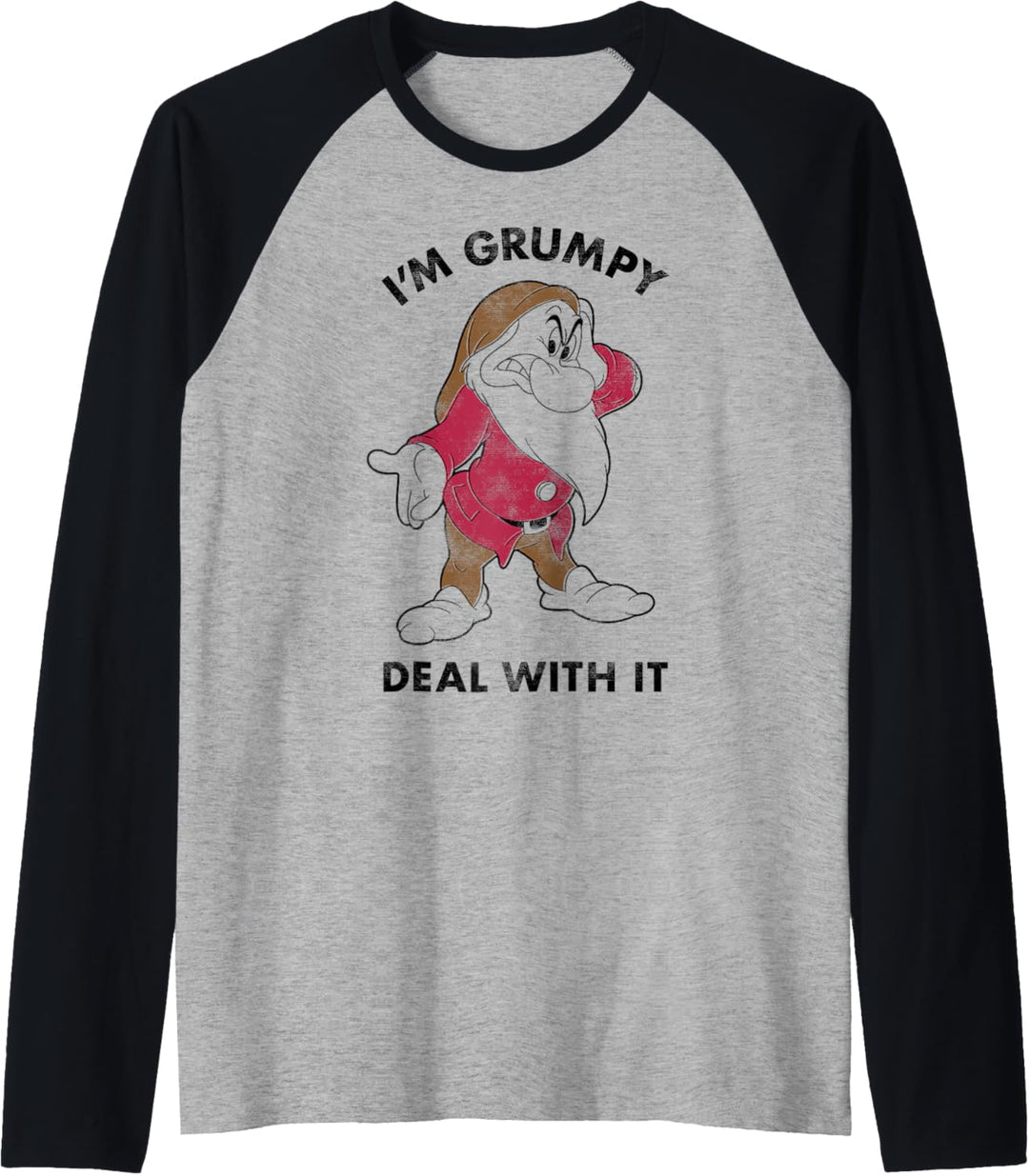 Disney Snow White I'm Grumpy Deal With It Portrait Raglan