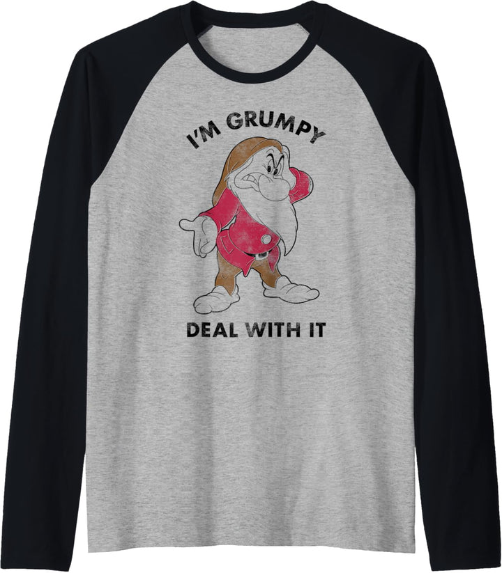 Disney Snow White I'm Grumpy Deal With It Portrait Raglan