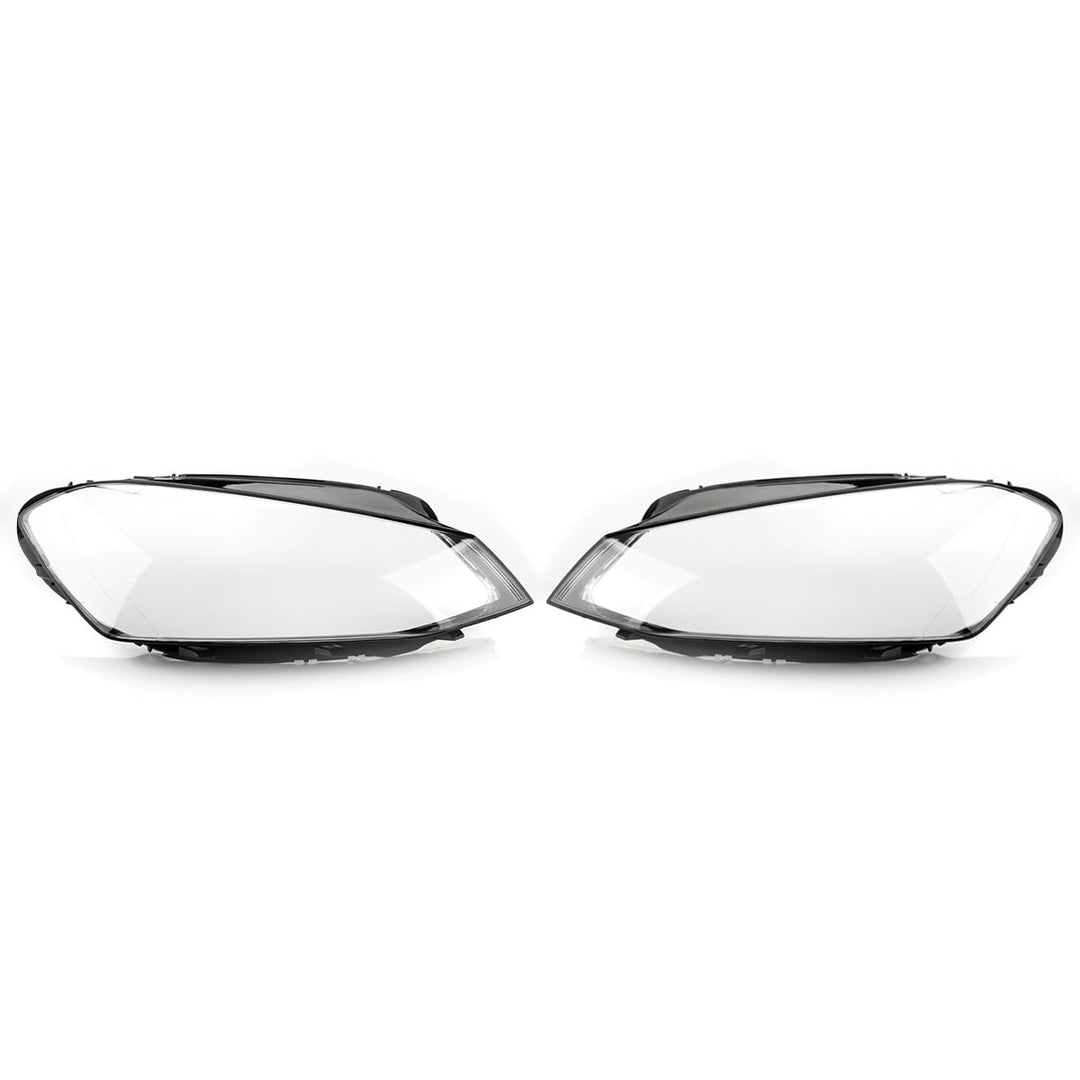 LST 2x Scheinwerferglas Streuscheibe Frontlicht Abdeckung links rechts Set kompatibel mit VW Golf 7
