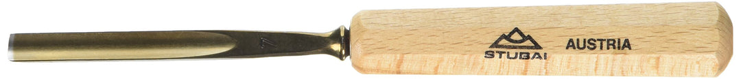STUBAI Stemmeisen Stechbeitel Serie 52 - Form 7 | Gerades Hohleisen - 8 mm, mit Holzgriff, für Figur
