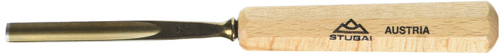 STUBAI Stemmeisen Stechbeitel Serie 52 - Form 7 | Gerades Hohleisen - 8 mm, mit Holzgriff, für Figur