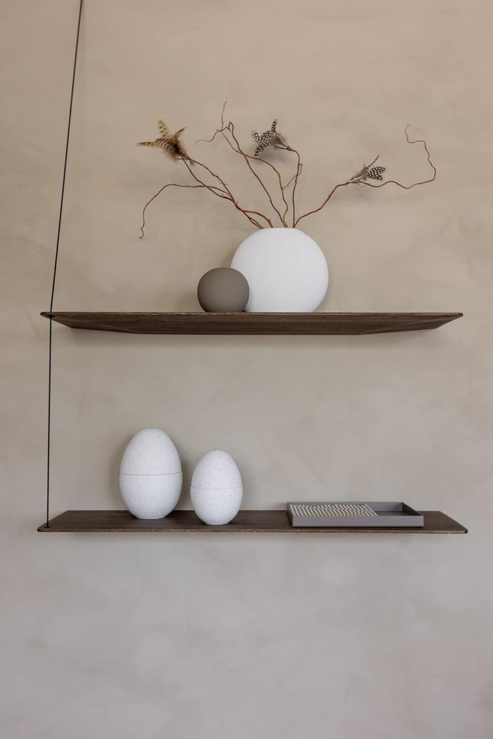 Cooee Design Bonbonniere aus Keramik in der Farbe White-Shell Handgefertigt, Masse: 10cm x 10cm x 18