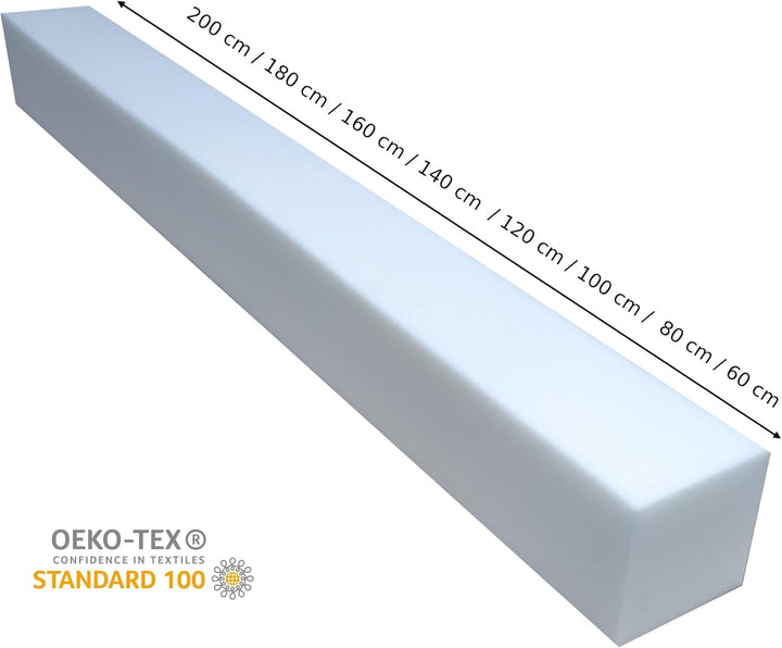 All4All Matratzenverlängerung aus Schaumstoff Matratzenausgleich RG 25/44 12x12cm Schaumstoffstreife