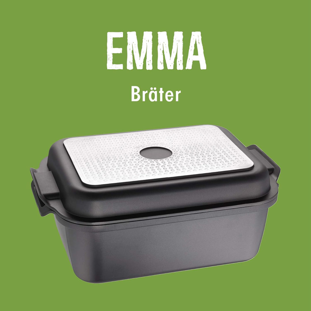 Rohe Germany Multi-Bräter Emma, 32 x 24 cm, Deckel auch als Pfanne geeignet, ca. 8,50 l
