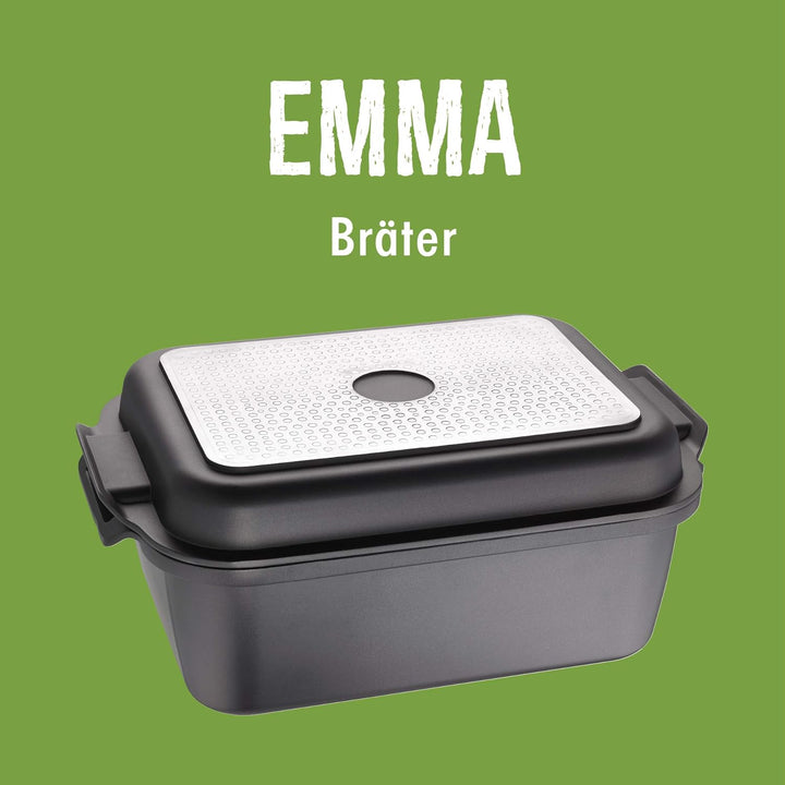 Rohe Germany Multi-Bräter Emma, 32 x 24 cm, Deckel auch als Pfanne geeignet, ca. 8,50 l