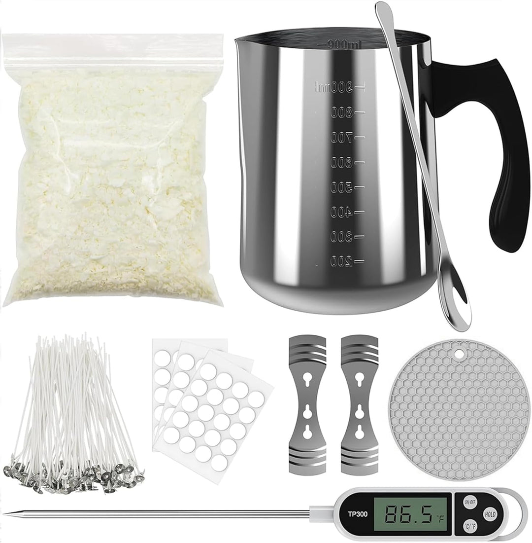 DIY Kerzenherstellungsset Geschenk für Feiertage, Geburtstage, Jubiläen | Sojawachs-Set mit 900ml To