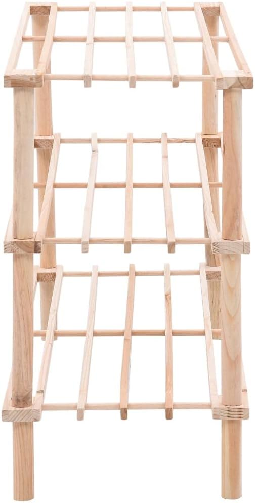FIRBNUS 74x26x48,5 cm Schuhregal 3 Ebenen Tanne Massivholz Shoe Rack Schuhregal Holz Schuhablage Sch