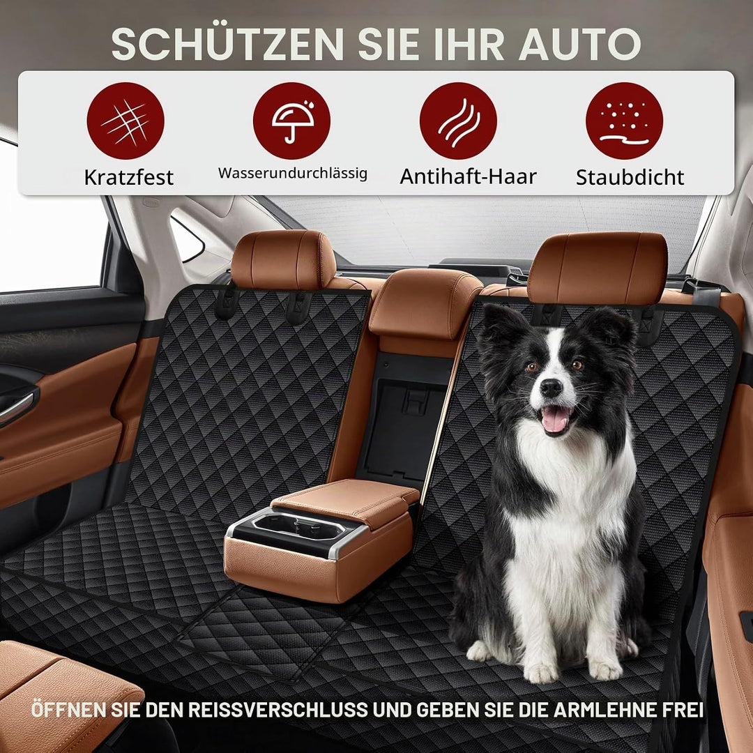 Hundedecke Auto Rückbank, Wasserdicht Hunde Autositzbezug, Kratzfest Autoschondecke Hund Rücksitz mi