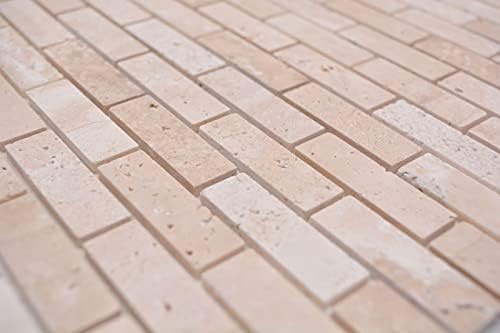 Mosaikfliese Selbstklebende Mosaike Verbund Naturstein Travertine beige MOS200-4M92_f