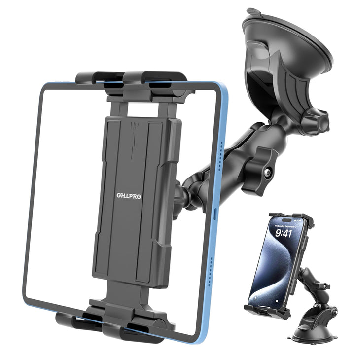 OHLPRO Tablet Halterung Auto Windschutzsche & Armaturenbrett Universal 360° Drehung iPad Autohalteru