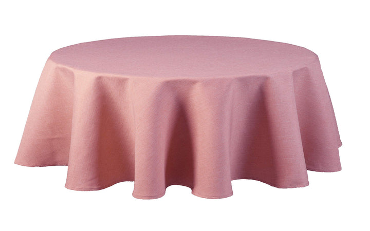 Textil Tischdecke - Leinen Optik - wasserabweisend oval (Altrosa, oval 135x180) Altrosa oval 135x180