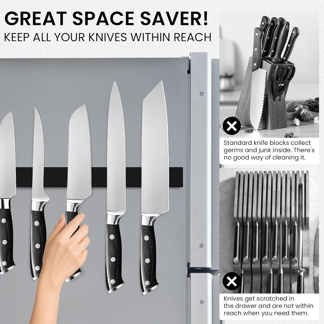 THMINS Magnetleiste Messer, 40 cm Magnetischer Messerhalter für die Wand, zur Messeraufbewahrung Wer