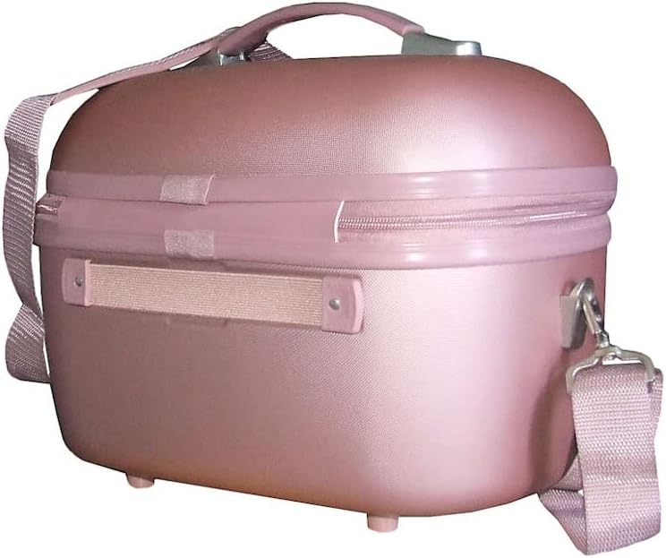 Vanity Case Hartschalenetui mit Griff und Schultergurt, Rosa, Rosa, Kosmetikkoffer und Kulturbeutel,