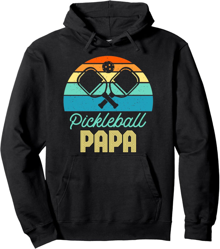 Retro Pickleball Papa Pullover Hoodie