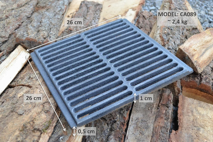 SEZAM 26 x 26 cm Gussrost Ofenrost Ascherost Gussrost verschiedene Durchmesser, Kaminrost passend Ka