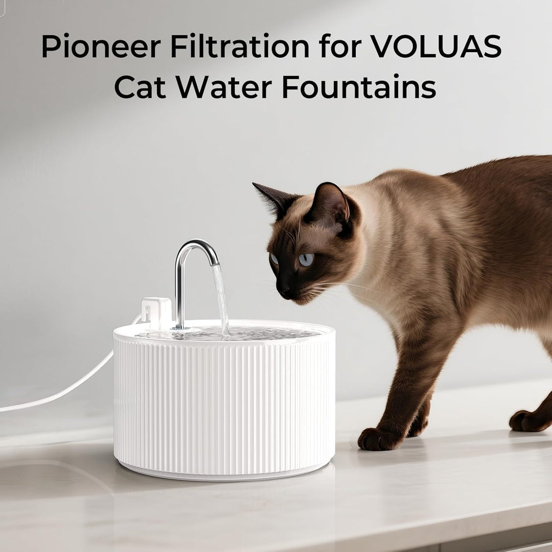 Voluas Filter für Katzenbrunnen – 9 Aktivkohlefilter + 9 Vorfilterschwämme – Kompatibel mit 2,2L Ker