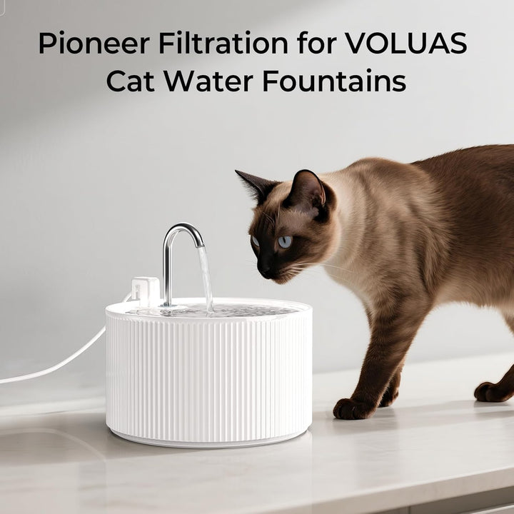Voluas Filter für Katzenbrunnen – 9 Aktivkohlefilter + 9 Vorfilterschwämme – Kompatibel mit 2,2L Ker