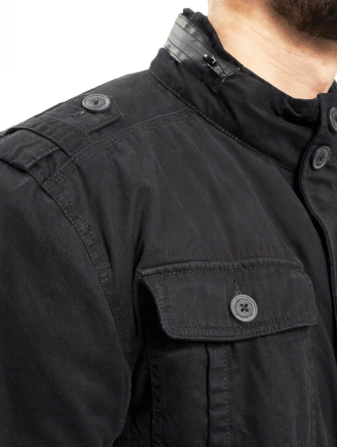 Brandit Winter-Jacket - Stylische Jacke für Herren mit versteckter Kapuze, Stehkragen und Baumwollfu