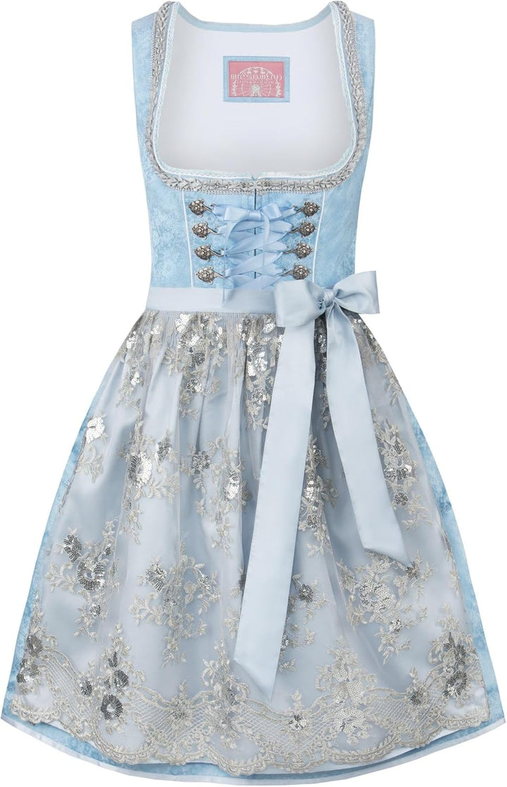 Stockerpoint Damen Dirndl Maya Kleid für besondere Anlässe 36 Hellblau, 36 Hellblau