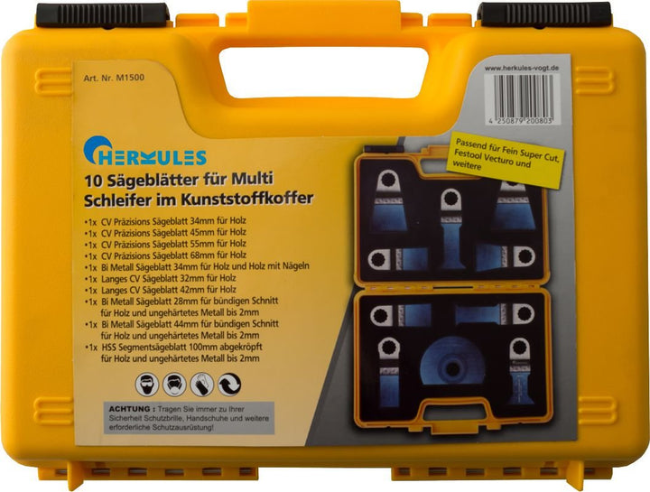 Herkules M1500 für Fein Super Cut Sägeblätter-Sortiment für Super CUT Multi Schleifer im Kst-Koffer,