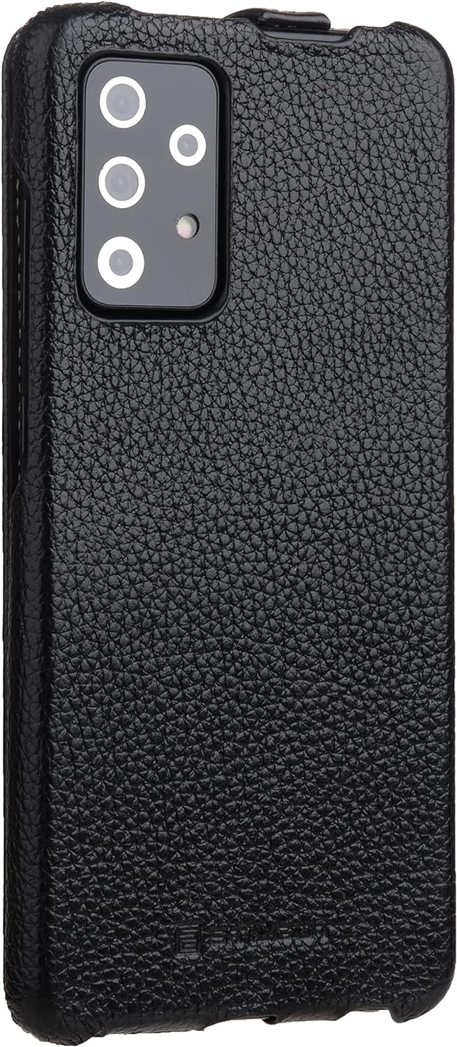 STILGUT UltraSlim kompatibel mit Samsung Galaxy A72 Hülle aus Leder - Samsung A72 Flip Case, Klapphü