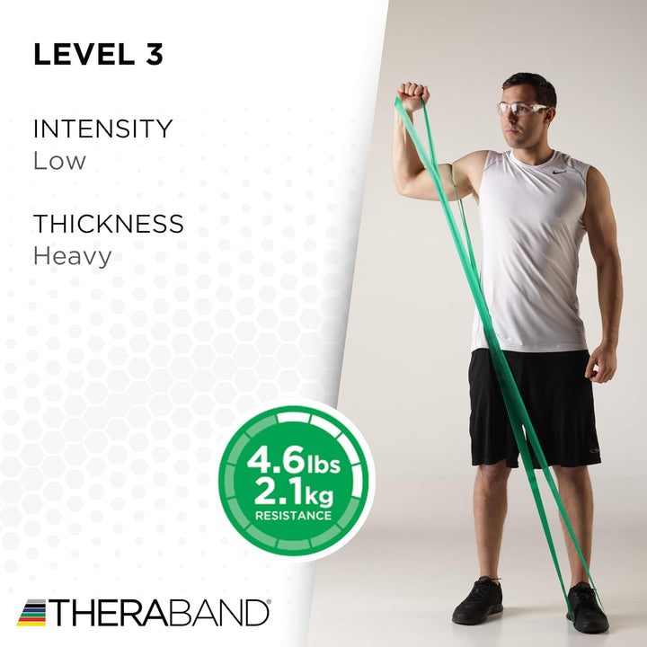 THERABAND CLX Resistance Band with Loops Grün - Schwer - Fortgeschrittene Anfänger Level 1 Heavy - G