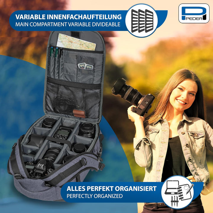 Pedea DSLR-Kamerarucksack Fashion Fotorucksack für Spiegelreflexkameras mit wasserdichtem Regenschut