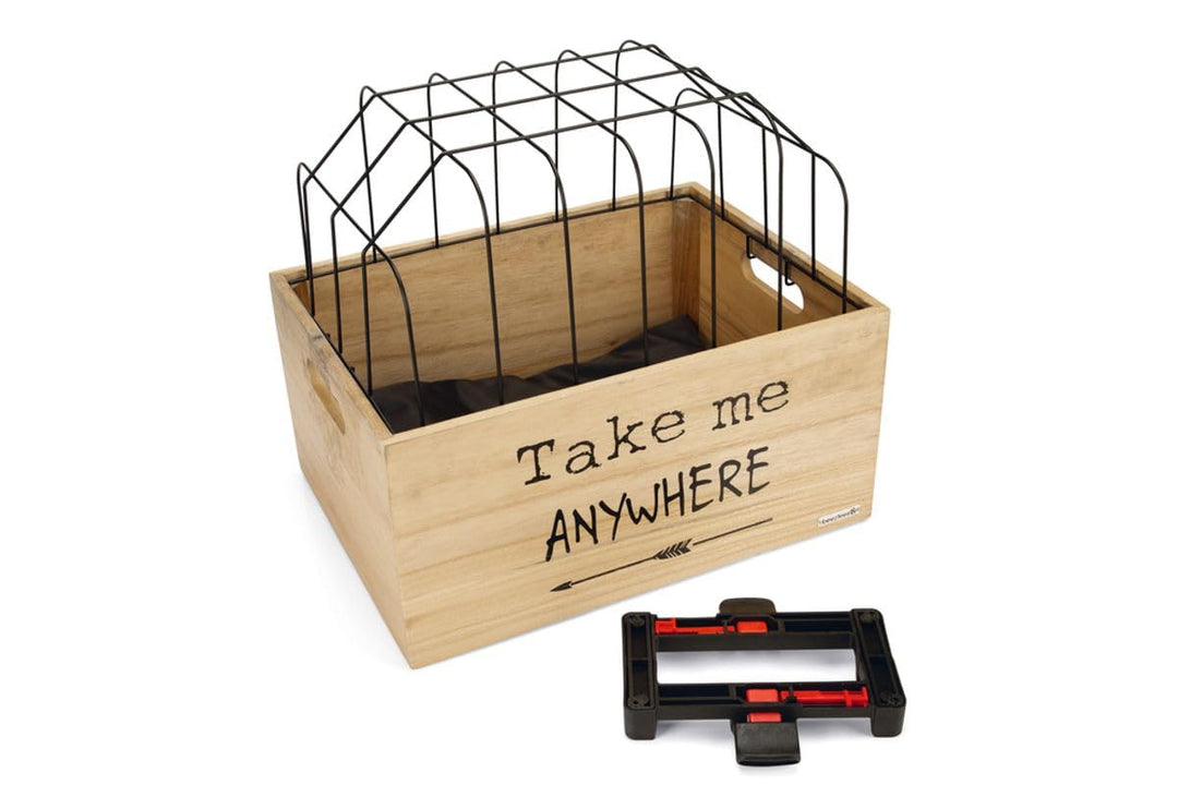 Beeztees K&Bz Fahrradkorb aus Holz, 45 x 33 x 45 cm, Schwarz, 200 g Braun L 33 x B 45 x H 45 cm, Bra