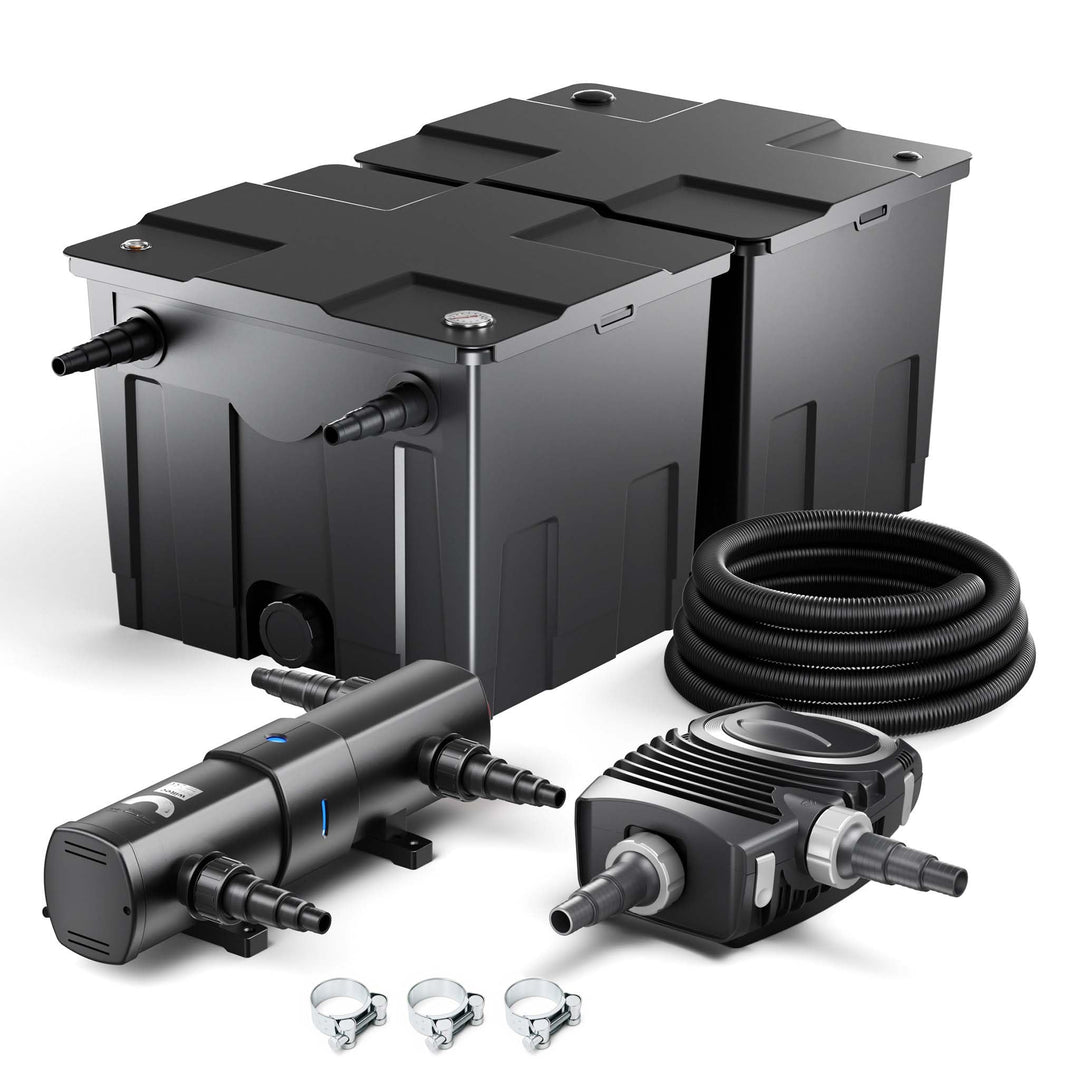 SunSun Komplettset: CBF-350B Teichfilter bis 60000 L Teichfilteranlage Durchlauffilter, NEO8000 Teic