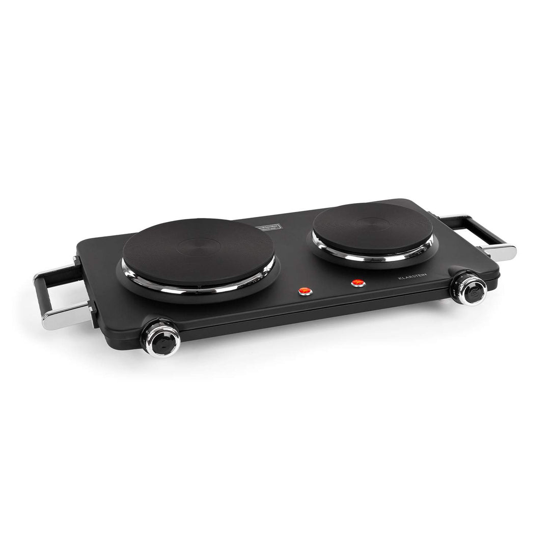 Klarstein Cookorama elektrische Doppelkochplatte, 2250 Watt, Massekochfelder: 150/180 mm Ø, Kontroll