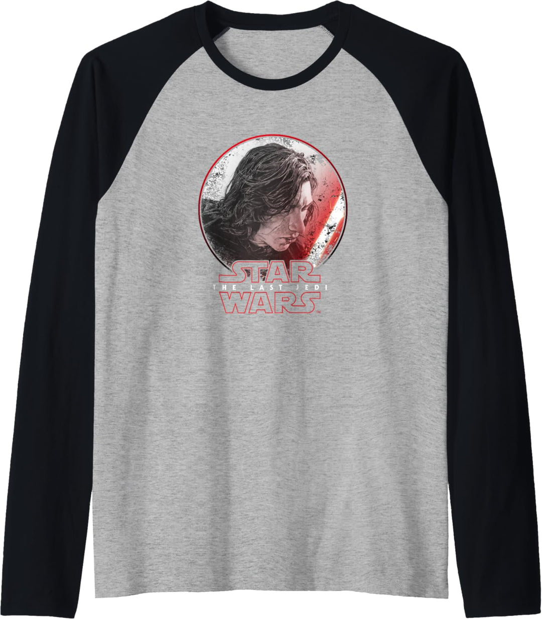 Star Wars Last Jedi Kylo Ren Sketch Portrait Raglan