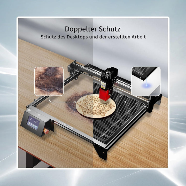 Longer RAY5 20W Lasergravierer mit Luftpumpe, Y-Achse Rotationswalze 360 ° Drehung mit Halter, 8pcs