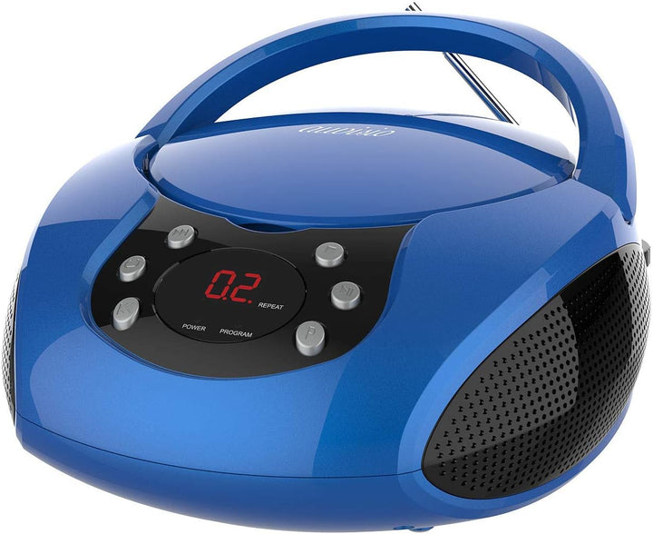 auvisio Kinder Cd Player: Tragbarer Stereo-CD-Player mit Radio, Audio-Eingang & LED-Display (Kofferr